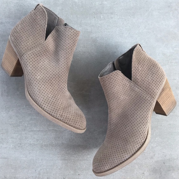 taupe perforated booties